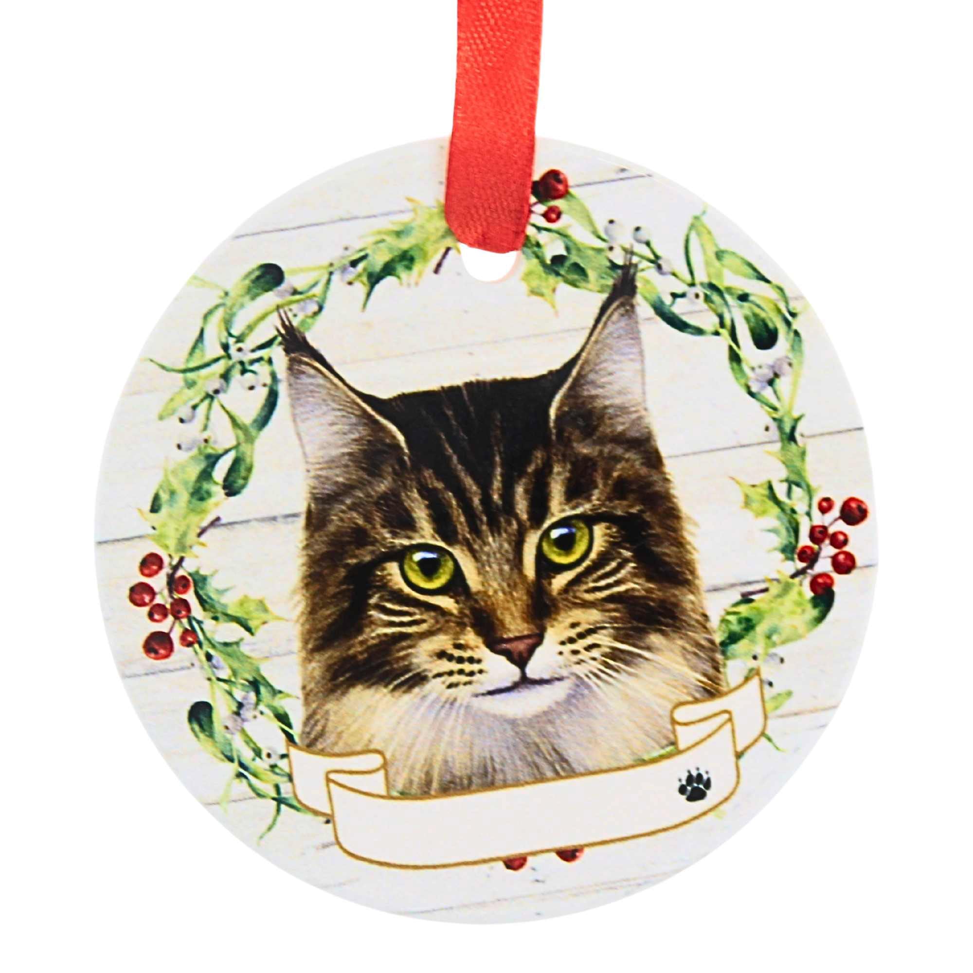 66545 Ceramic Maine Coon Cat Ornament 5516