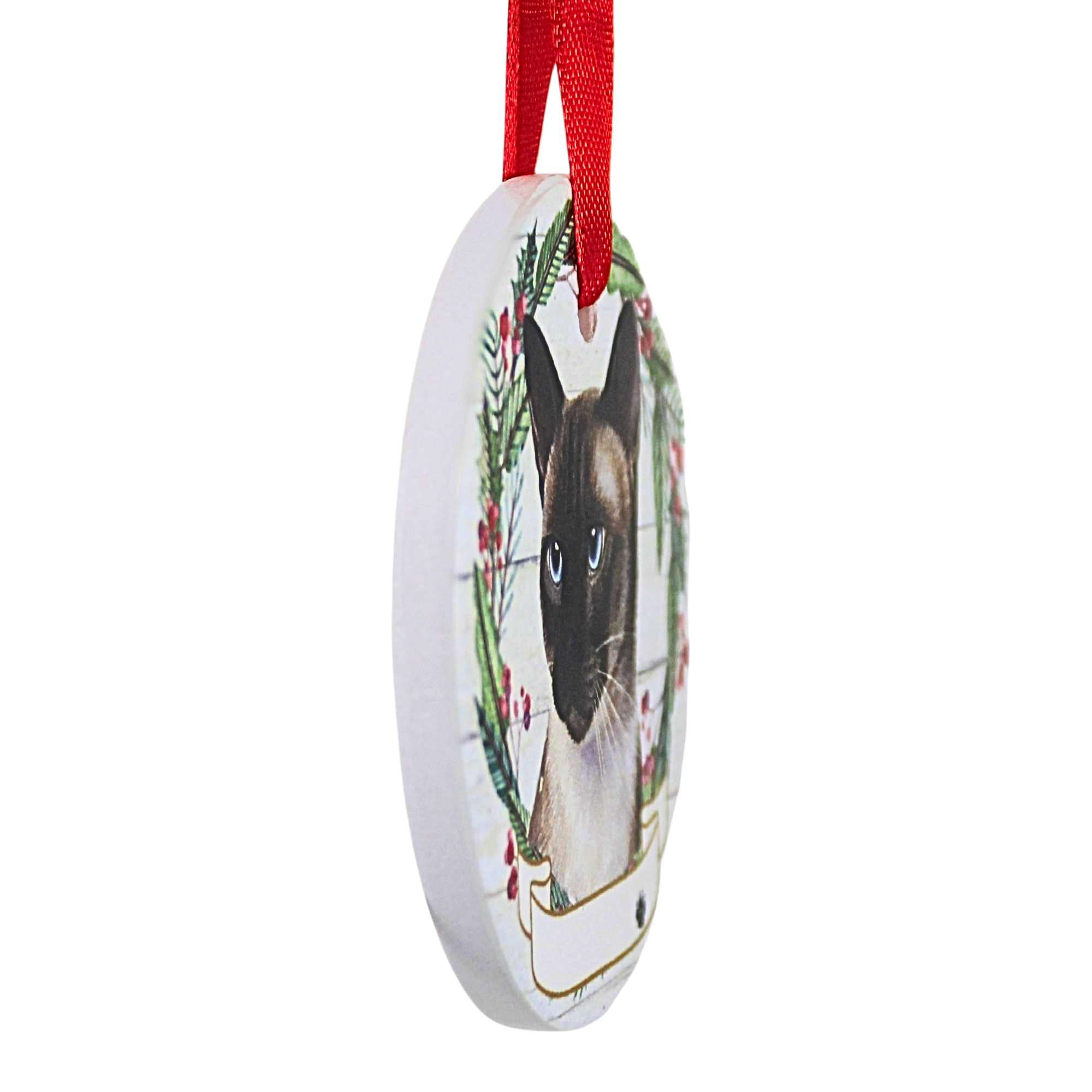 66547 Ceramic Siamese Cat Ornament 5517