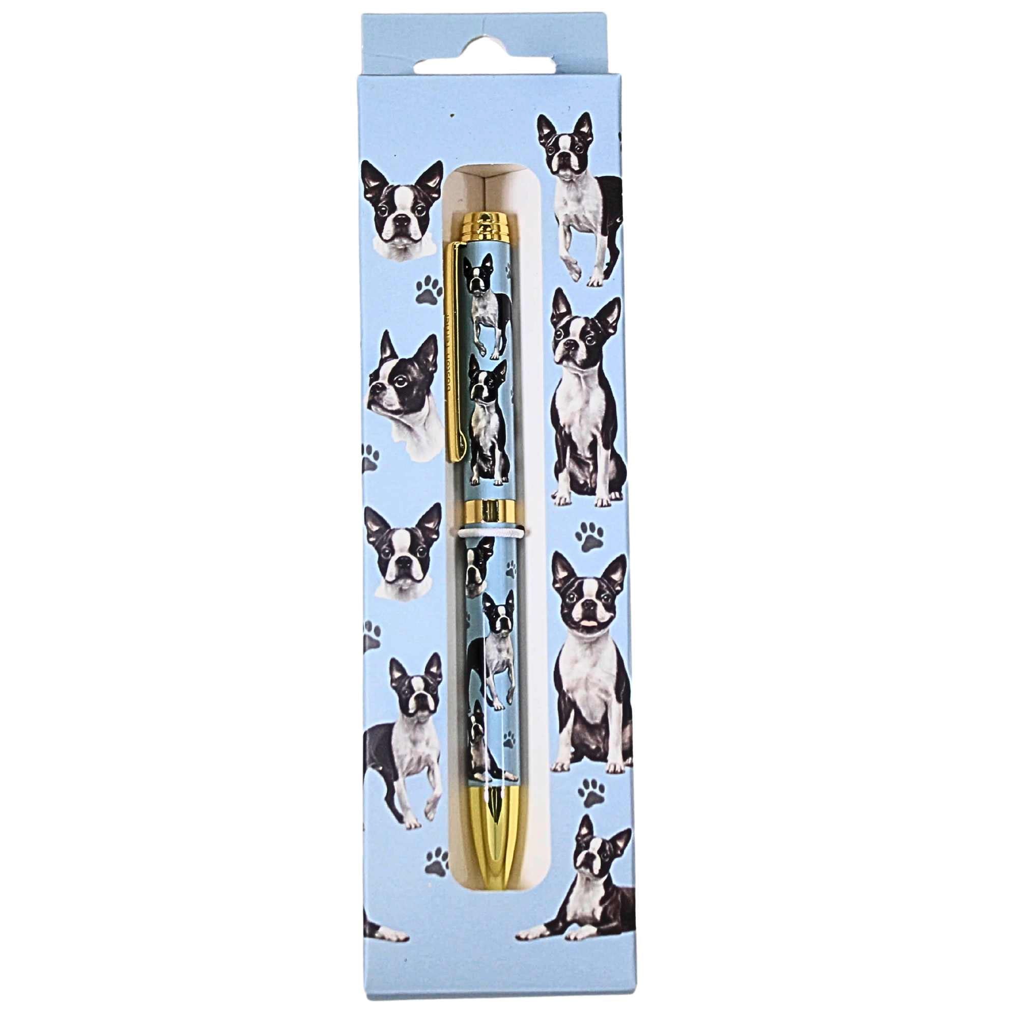 66554 Boston Terrier Light Blue Ballpoint Pen 73676A