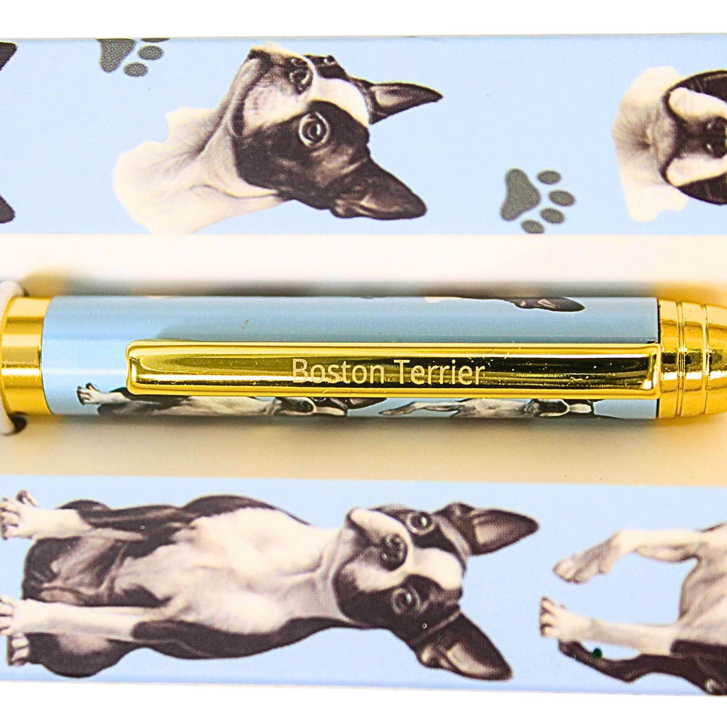 66554 Boston Terrier Light Blue Ballpoint Pen 73676A