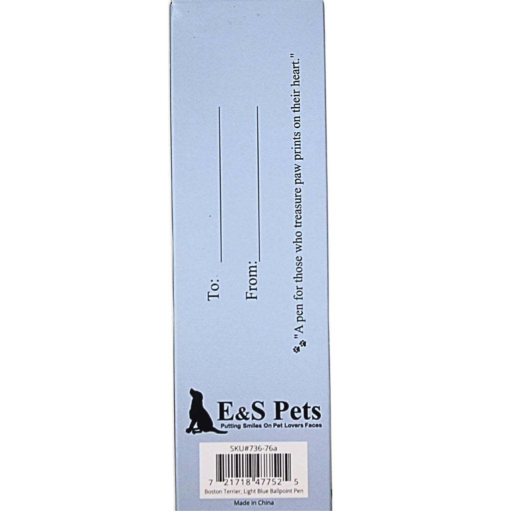 66554 Boston Terrier Light Blue Ballpoint Pen 73676A