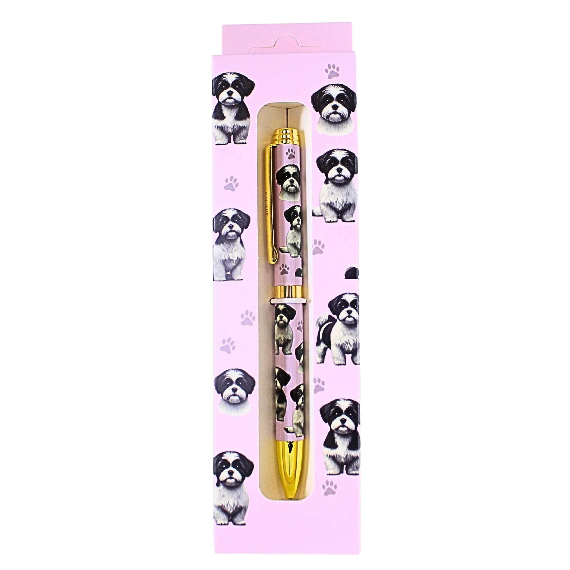66590 Black And White Shih Tzu Ballpoint Pen 73687B