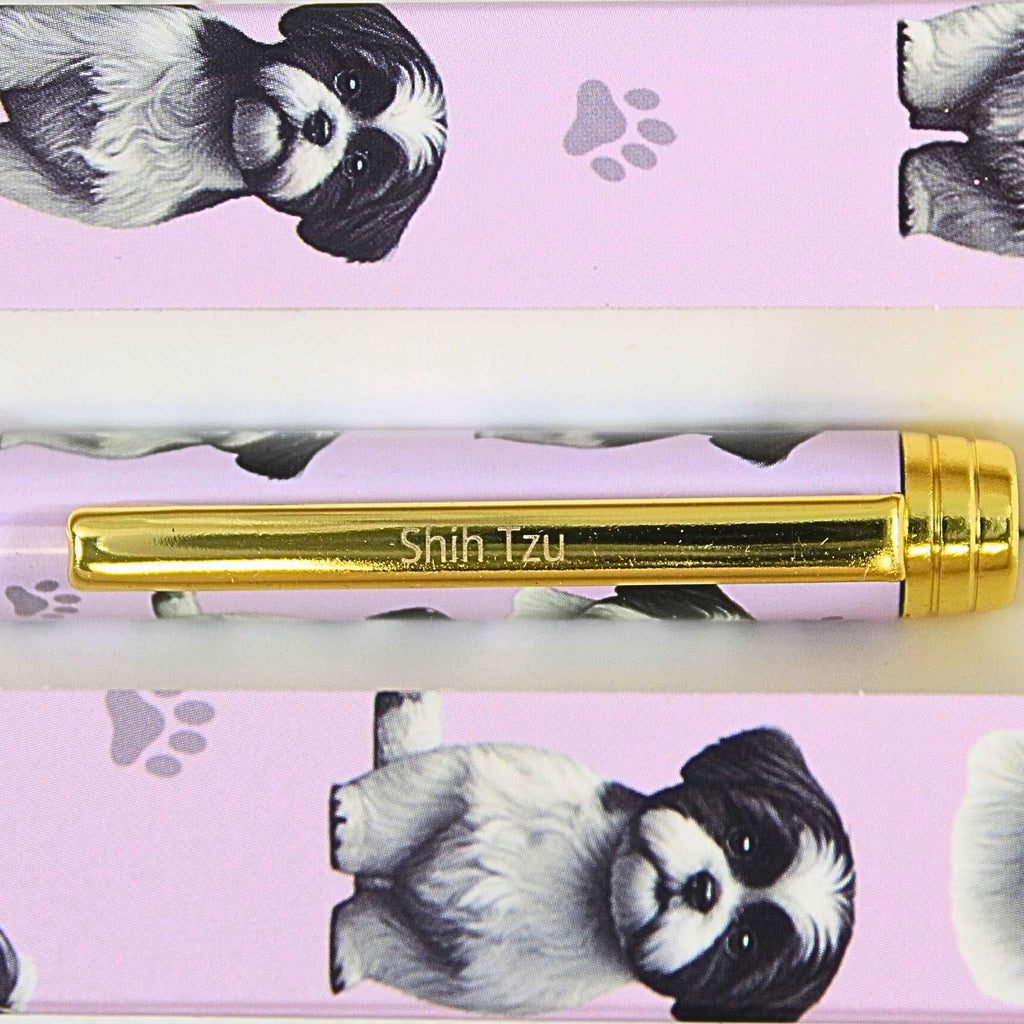 66590 Black And White Shih Tzu Ballpoint Pen 73687B