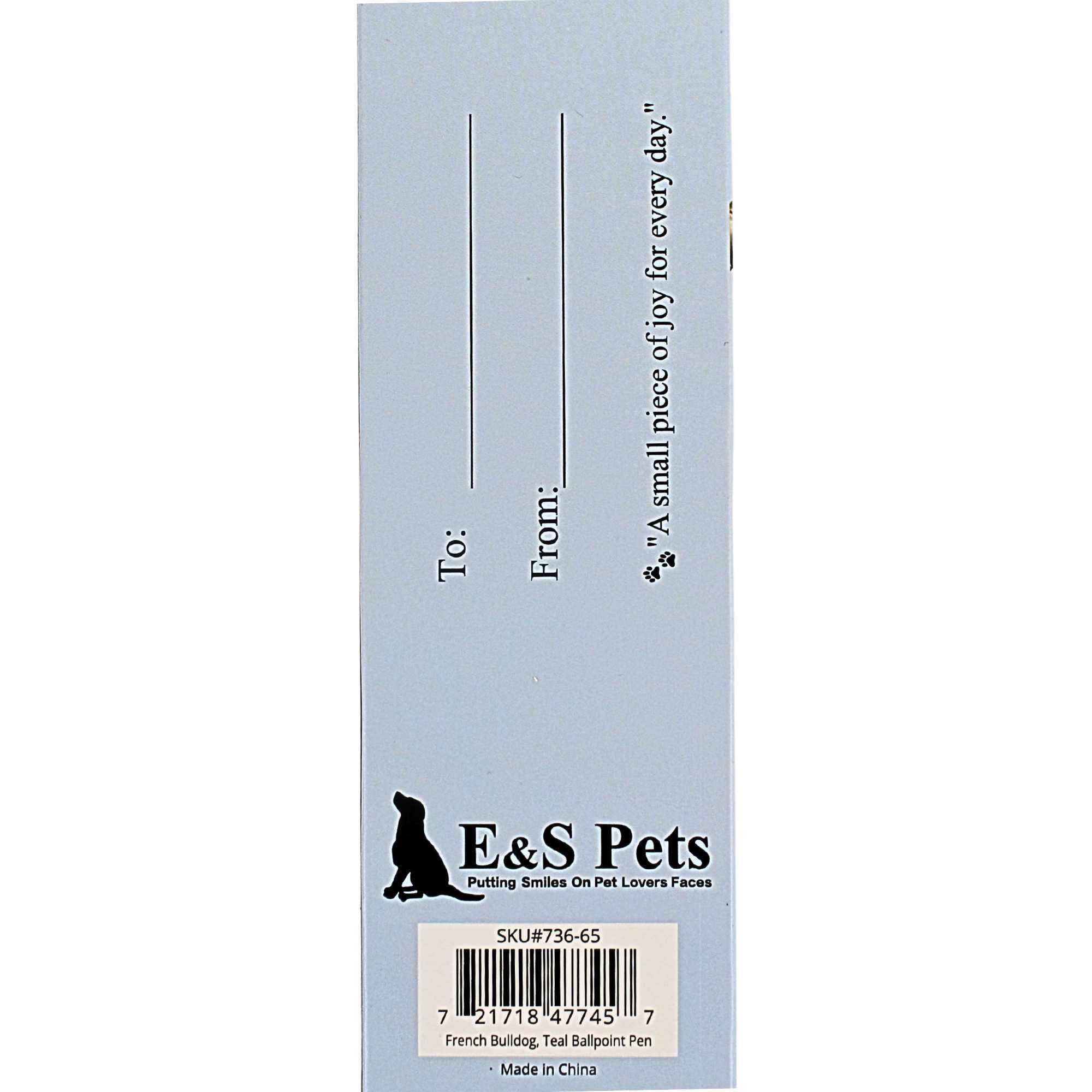 66593 French Bulldog, Teal Ballpoint Pen 73665