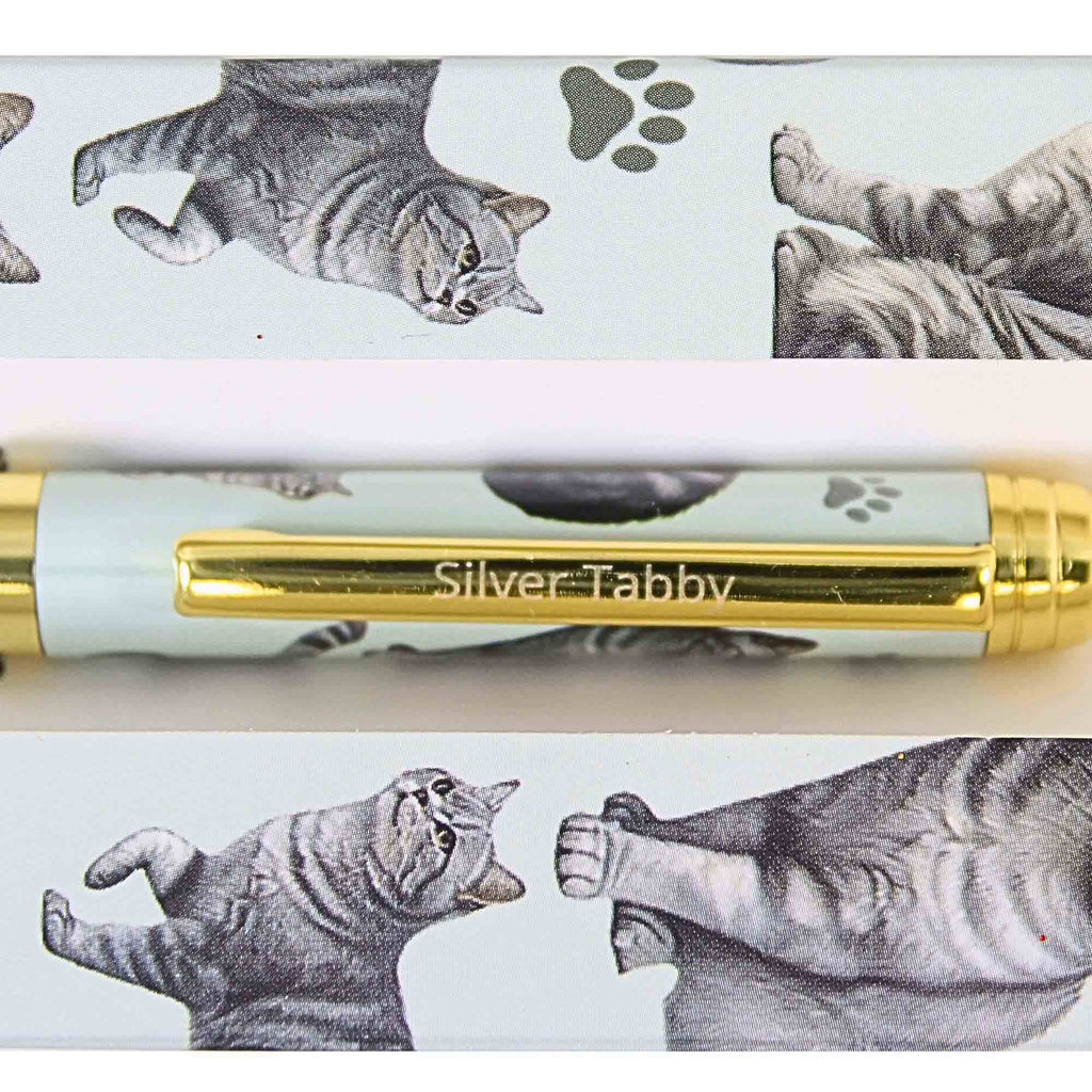 66601 Silver Tabby Cat Ballpoint Pen 7379