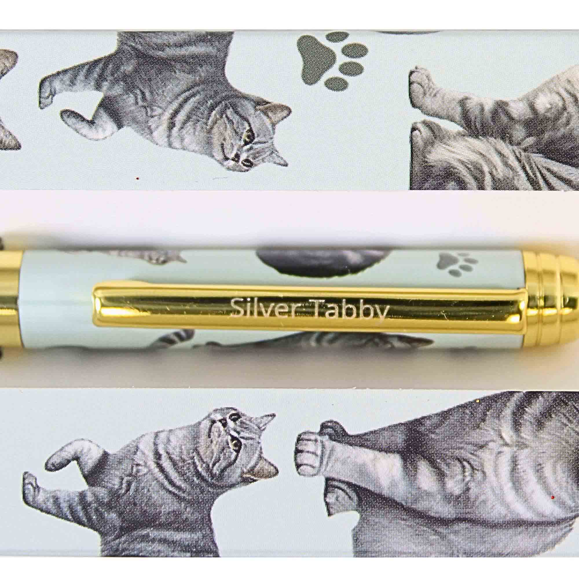 66601 Silver Tabby Cat Ballpoint Pen 7379