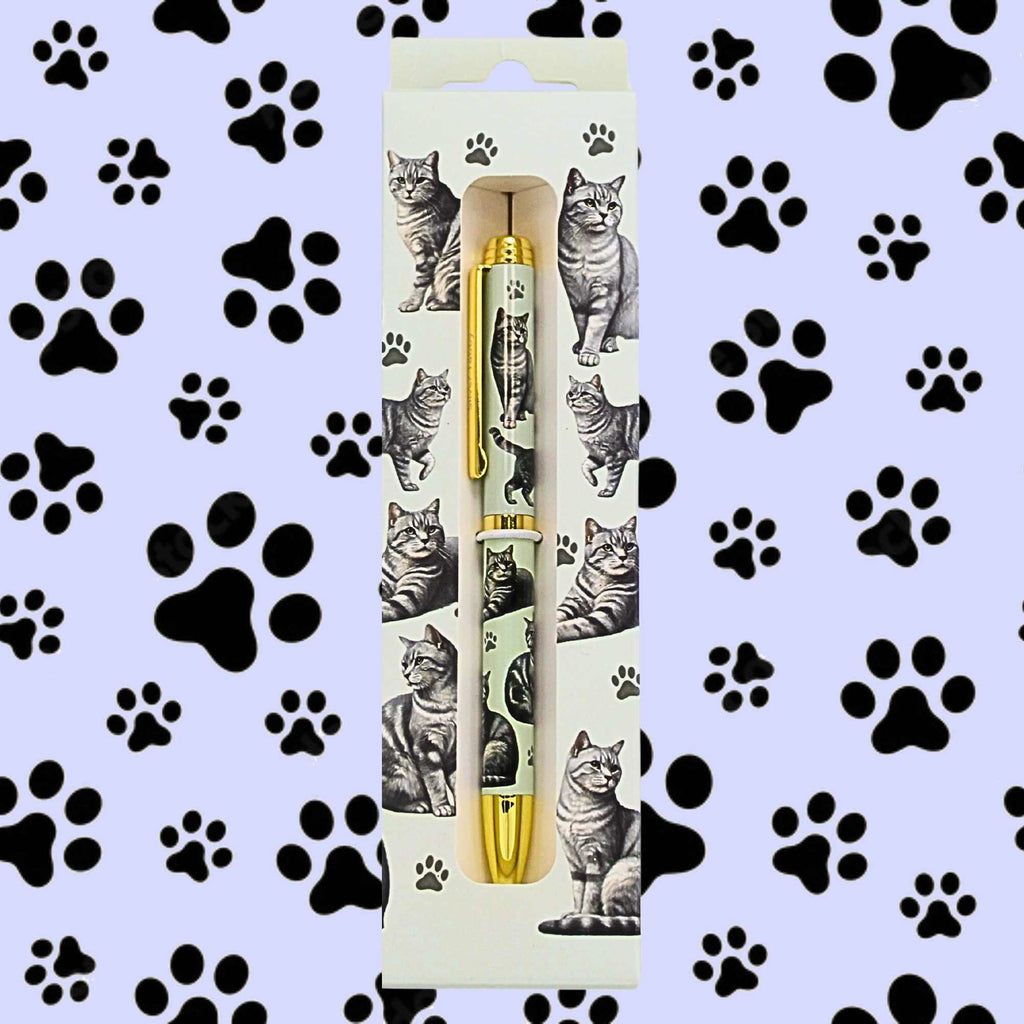 66601 Silver Tabby Cat Ballpoint Pen 7379