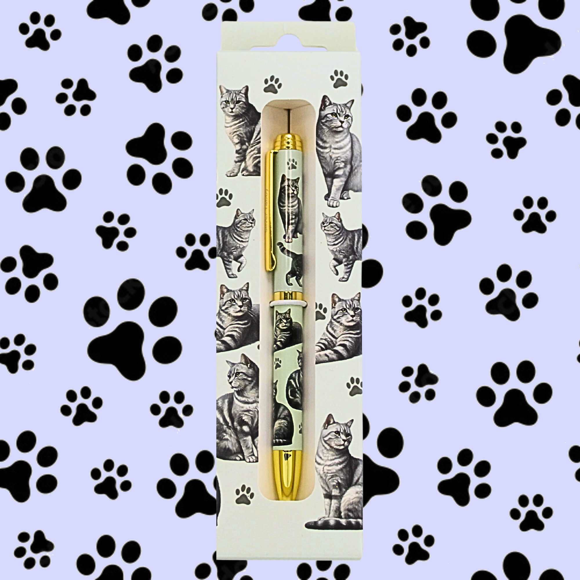 66601 Silver Tabby Cat Ballpoint Pen 7379