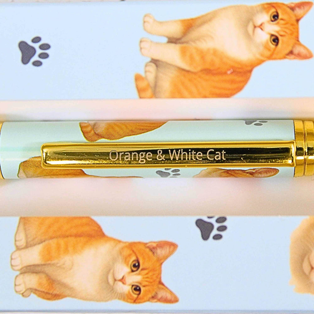 66602 Orange And White Cat Ballpoint Pen 73713
