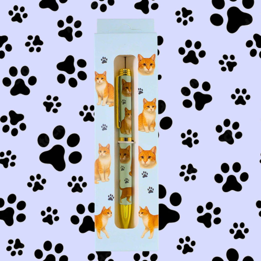 66602 Orange And White Cat Ballpoint Pen 73713