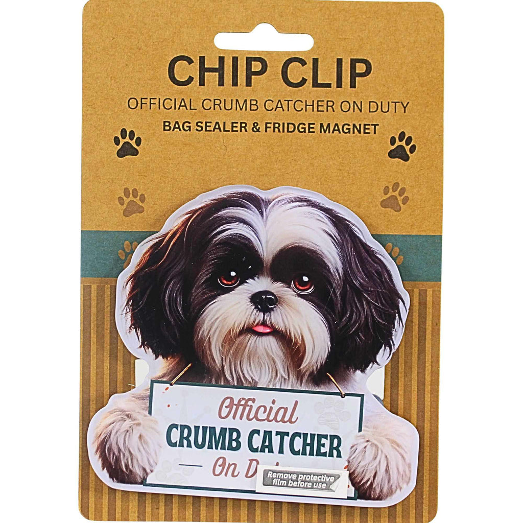 66686 Shih Tzu Black & White Puppy Chip Clip 24787B