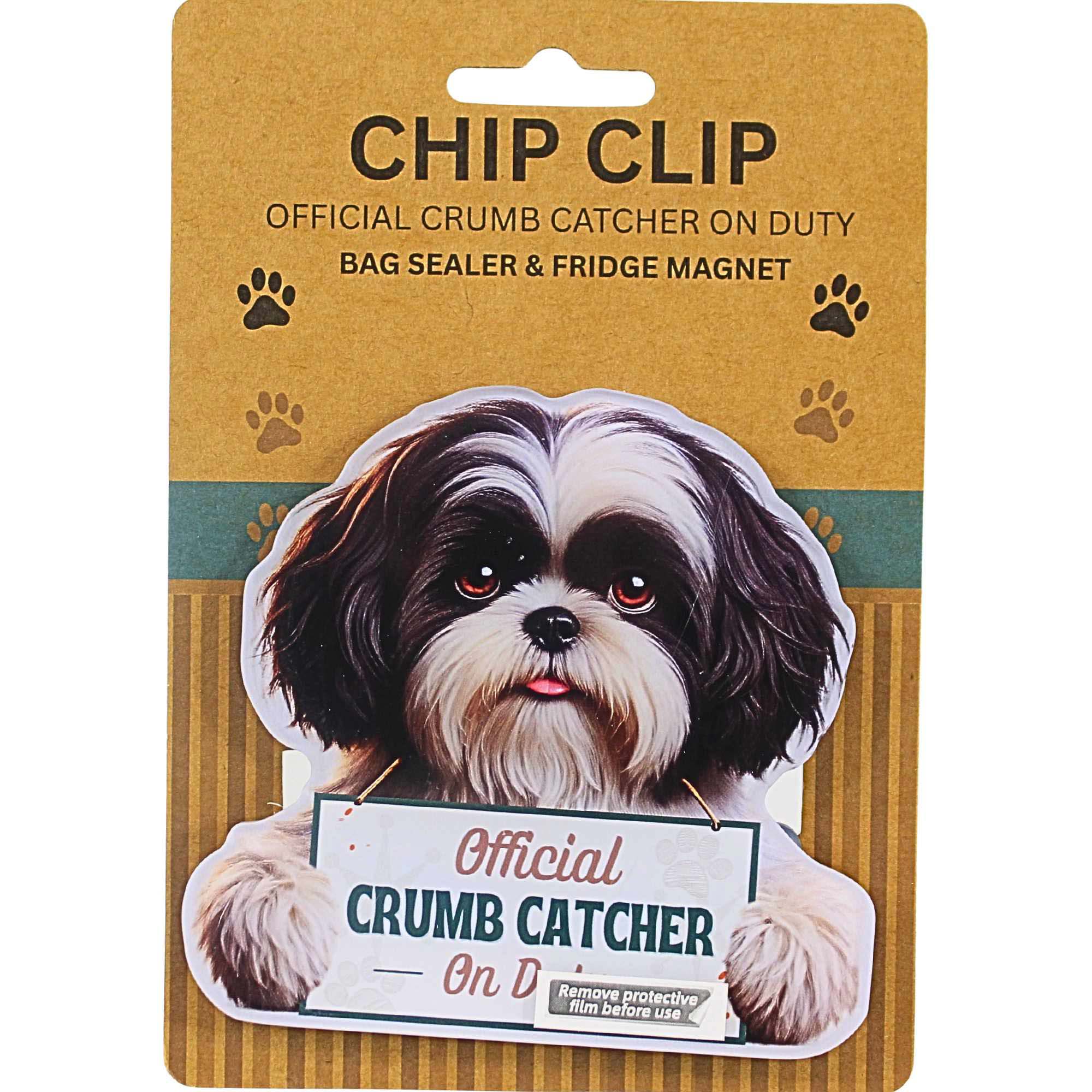 66686 Shih Tzu Black & White Puppy Chip Clip 24787B